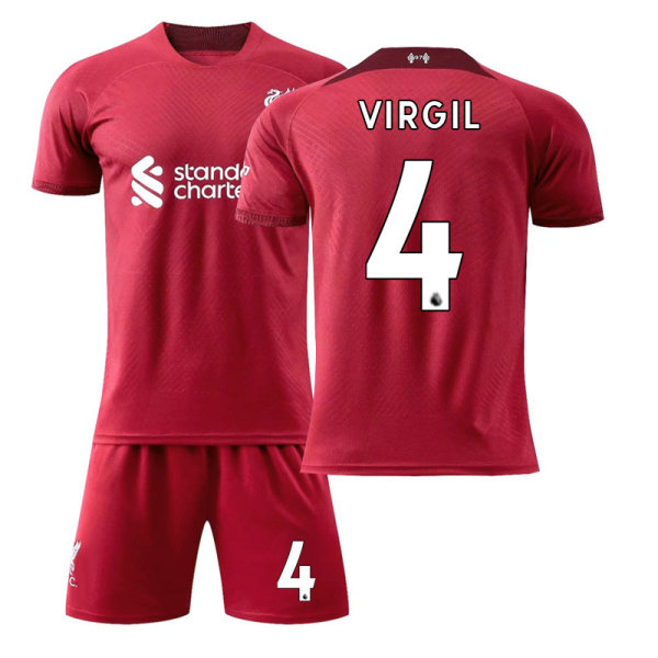 Liverpool Hemma nr 11 Salah nr 10 Mane fotbollströja kostym Virgil 4 M（165-175cm）