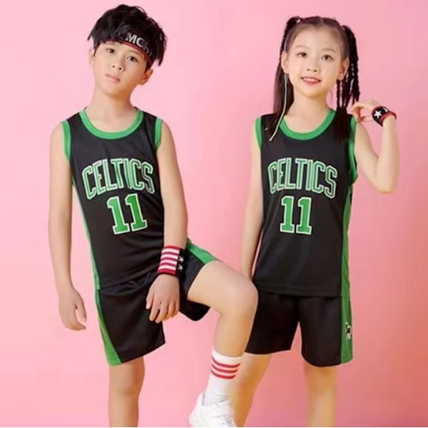 Baskettröja Träningsdräkt Sport Top & Bottom Träningsoveraller # Black  Celtics 11 M/8-9 Years/130-140 cm
