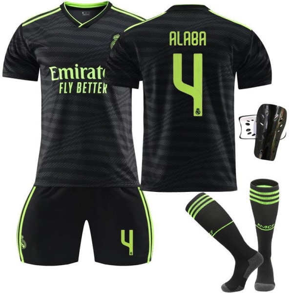 Ny säsong 22-23 Real Madrid Borta fotbollströja Alaba 4 With socks+protect #S