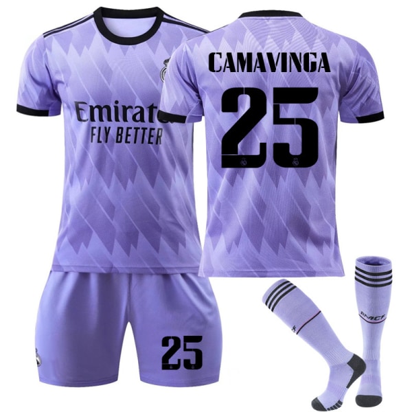 Activewear nr 9 Benzema fotbollströja träningsdräkt för barn Camavinga 25 With socks #22