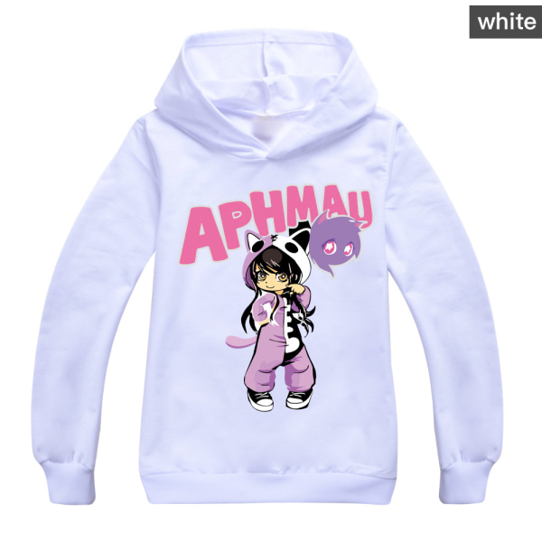 Barn Pojkar Flickor Aphmau Hoodie Långärmad Toppar Sweatshirt Pullover White 130cm