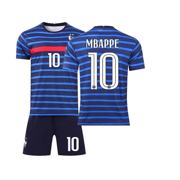 Regenboghorn Barn Fotbollssatser Fotbollströja T-shirt kostym Mbappe France 16 (90-100cm)
