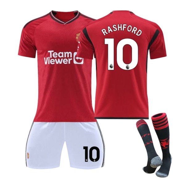 23/24 Manchester United hemmatröjor Pojke Barn Fotbollssatser Fotbollsträningsdräkt 23/24 manchester-united home #10 #26 (10-11 years)