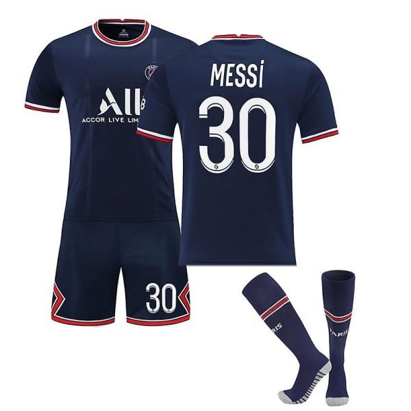 Regenboghorn Barn Fotbollssatser Fotbollströja T-shirt kostym Mbappe PSG Away 18 (100-110cm)