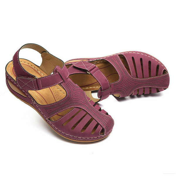 Ortopediska sandaler för kvinnor Stängda tåsulor sommartofflor brown tag size 37=uk 4