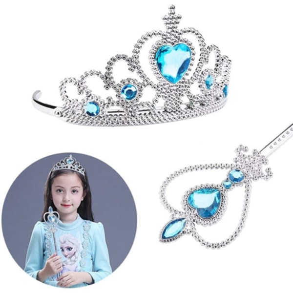 Elsa Princess - set fläta, tiara, pinne & ett par handskar