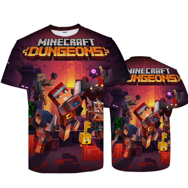 Pojkar Barn Casual kortärmad tecknad Minecraft T-shirt T-447 160