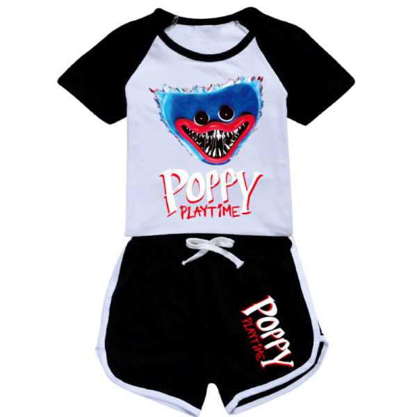 Poppy Playtime Huggy Wuggy T-shirt Shorts Träningsoverall Hoodie Topp black shorts pjs set 11-12 years