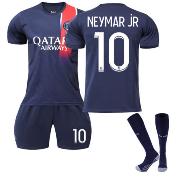 23-24 Kids Kits Träningsdräkter Kort skjorta+shorts+socka sportset psg 23/24 home kit #10 #22 (6-7 years)