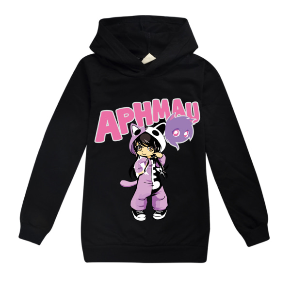 Barn Pojkar Flickor Aphmau Hoodie Långärmad Toppar Sweatshirt Pullover Black 150cm