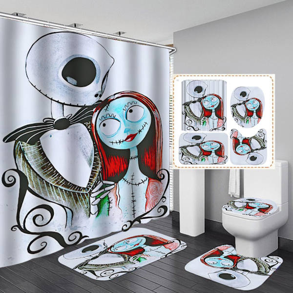 4st Nightmare Before Christmas Duschdraperi Set jy-173 3PCS
