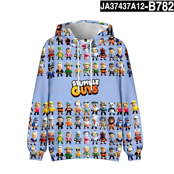 Stumble Guys 3D Print Hoodie Barnkappa Hoodie Ytterkläder 12 XXXL