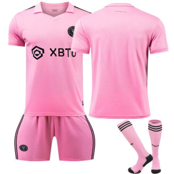 23-24 Kids Kits Träningsdräkter Kort skjorta+shorts+socka sportset inter miami 23/24 away kit #blank #28 (12-13 years)