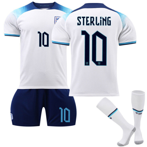 22/23 England Home Kit Barn Pojkar Fotboll Fotboll Träningsdräkter sterling #10 6-7 years  #22