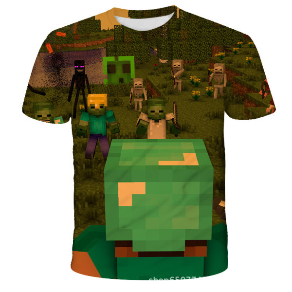 Tecknad Minecraft för pojkar Barn Casual kortärmad T-shirt TX-030166 XL