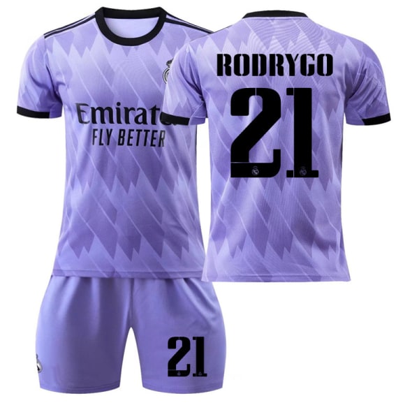 Activewear nr 9 Benzema fotbollströja träningsdräkt för barn Rodrygo 21 #S