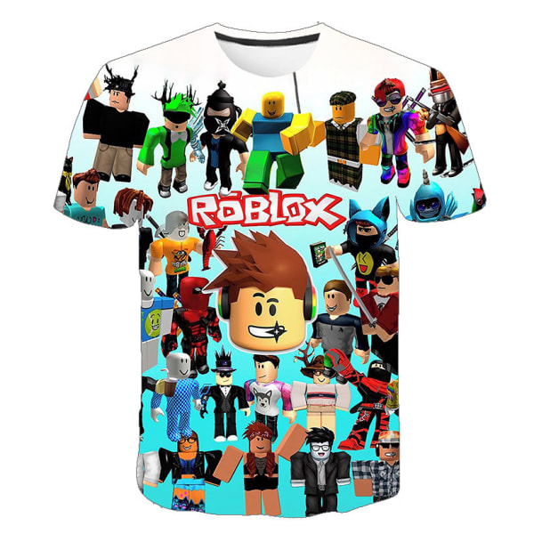Pojkar Barn Casual kortärmad tecknad Minecraft T-shirt T-446 160
