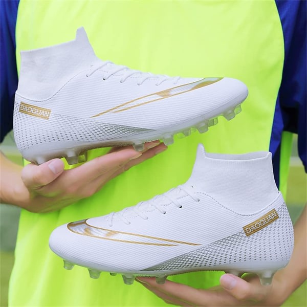Big Boy High-top Spikes Fotbollsskor-AG/TF White 38