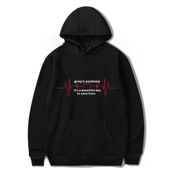 Grey's Anatomy American Drama Intern Hoodie Pullover Grafiskt print Luvtröjor Grey B XXXL