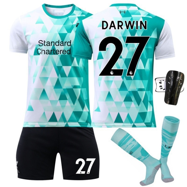 Barn / vuxen 22 23 World Cup Liverpool set Unnumbered With sock protect 22#（125-135cm）