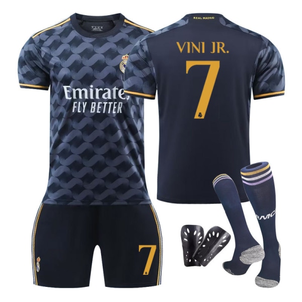 2023-20 Real Madrid Borta fotbollströja för barn Vinicius nr 7 VINI JR BELLINGHAM 5 L