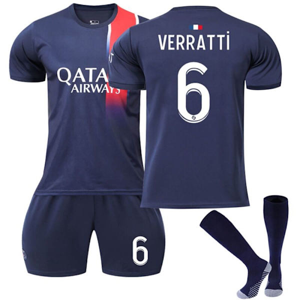 23-24 Paris fotbollströja för barn nr 7 Mbappe Adult Kids 23/24 psg home#6 20(4-5years)