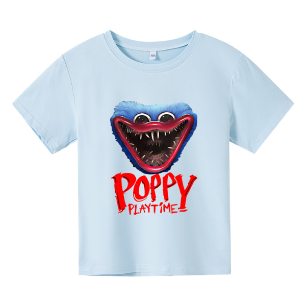 Poppy Playtime T-shirt Kortärmad presenttröja för barn Light Blue 110cm