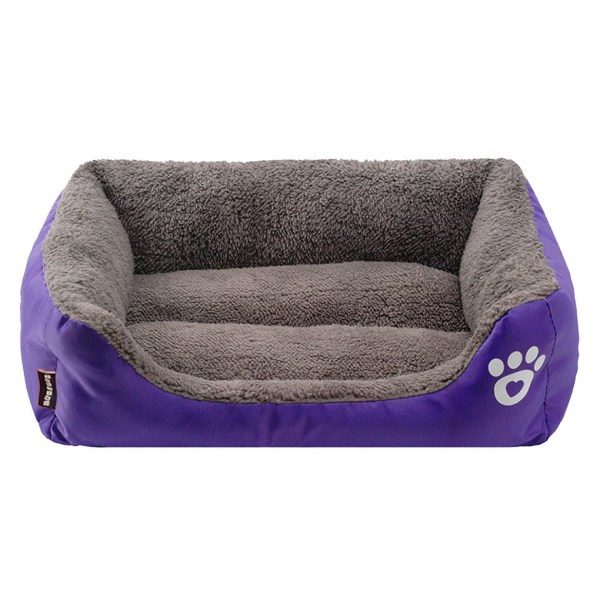 Tvättbar sällskapsdjur Hundvalp Katt Mjuk fleece Warm Bed Purple S