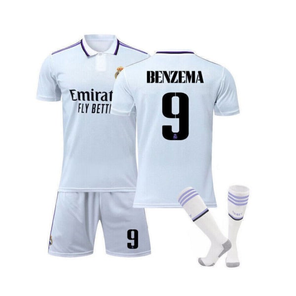 Fotbollssats Fotbollströja Träningströja Mbappe Real Madrid Home Kit BENZEMA 12-13Years#28