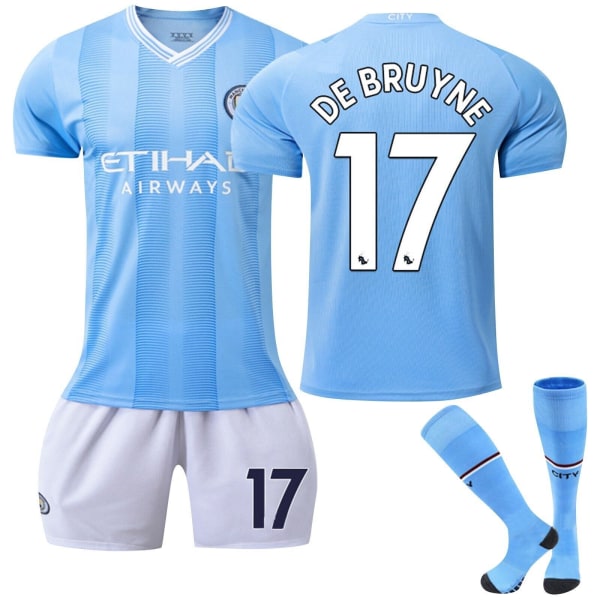 23/24 Man City Home kit Pojkar Barn Fotboll T-shirt Kit Fotboll Träningsdräkter Brazil Away #10 #26 (10-11 Years)