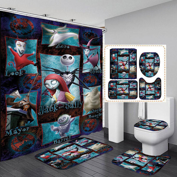 4st Nightmare Before Christmas Duschdraperi Set jy-166 3PCS