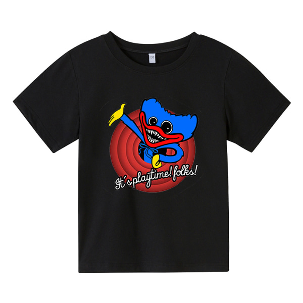 Poppy Playtime T-shirt Kortärmad presenttröja för barn Black 1 110cm