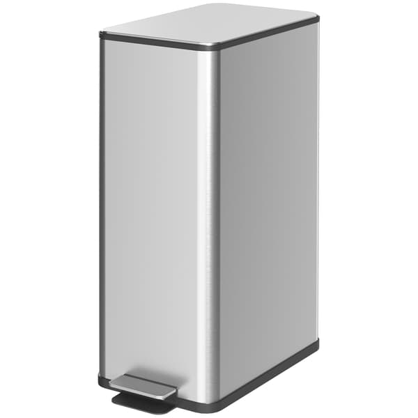 HOMAIRE 20L soptunna i rostfritt stål med mjukstängande lock och deodorantfack, silver Silver