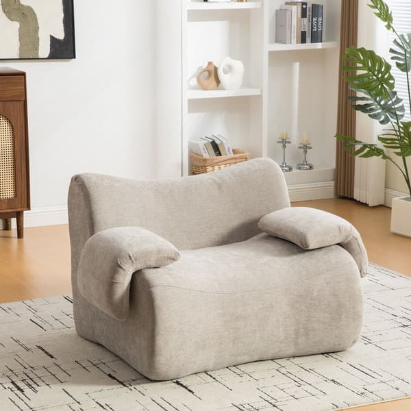 HOMAIRE modulsoffa i chenille med högelastiskt skum, grå Grå 120 x 92.5 x 73.5 cm