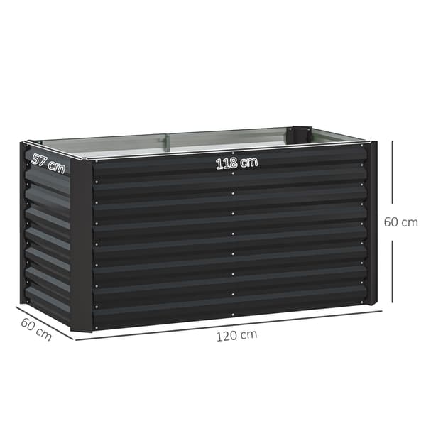 HOMAIRE 2-pack höjdbäddar i mörkgrått stål, extra djupa 120x60x60 cm Mörkgrå