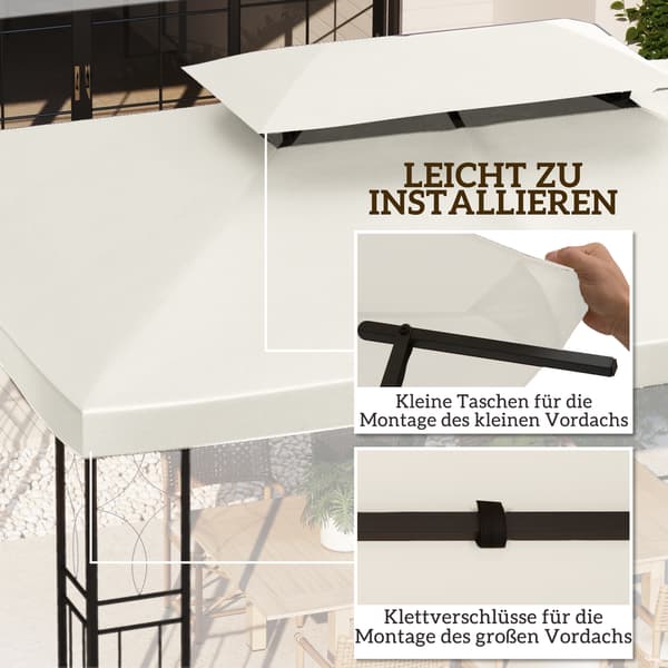 HOMAIRE ersättningsduk till paviljong 3x4 m, vattenavvisande, gräddvit polyester Gräddvit