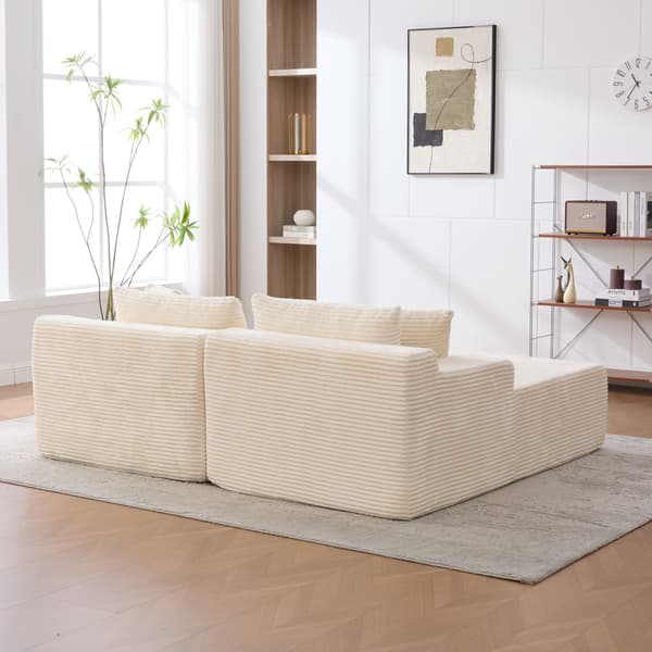 HOMAIRE modulär kompressionssoffa i chenille, beige med 30D högelastiskt skum Beige
