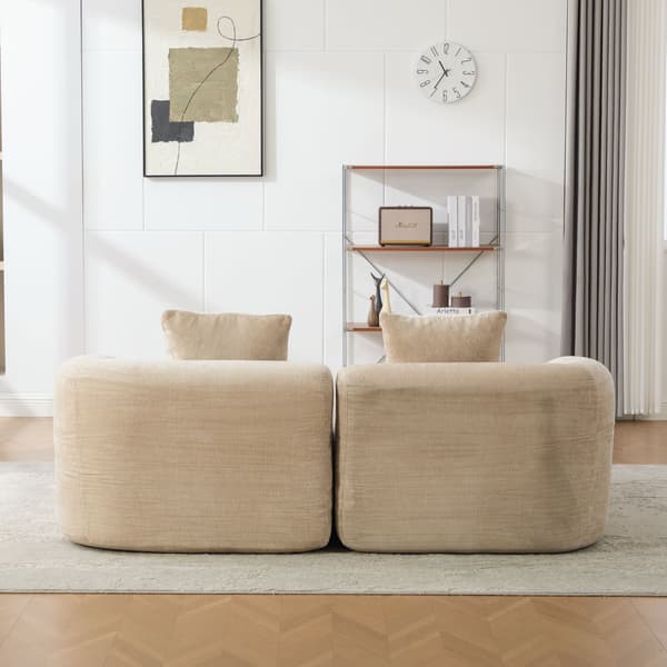 HOMAIRE modulsoffa i chenille med 30D högelastiskt skum, ljus khaki Light Khaki