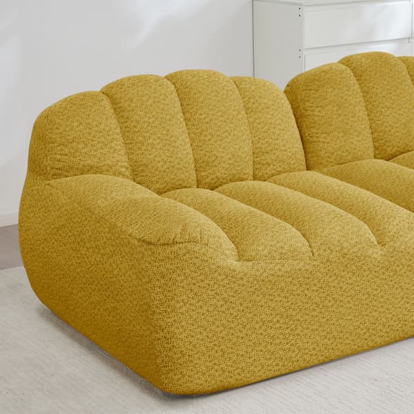 HOMAIRE 4-sits U-format modulsoffa med 2 ottomaner, gul Gul 366 x 165 x 79 cm