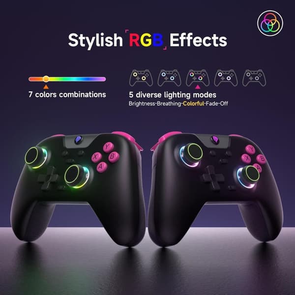 EasySMX X05 Trådlös Spelkontroll svartrosa svart