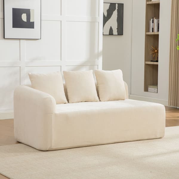 HOMAIRE modulsoffa i chenille med 30D högelastiskt skum, beige Beige