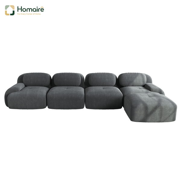HOMAIRE 4-sits hörnsoffa med 32D högelastisk stoppning, grå Grå 388 x 178 x 75 cm