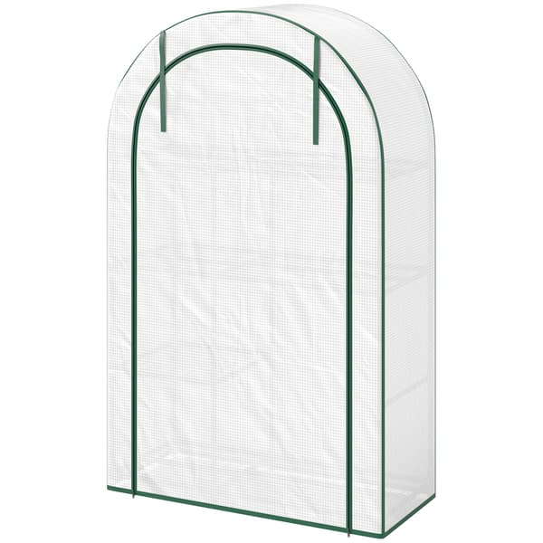 HOMAIRE Mini-växthus med 4 hyllplan, vit plastöverdrag, bärbar med rullbar dörr, 100x45x160 cm Vit