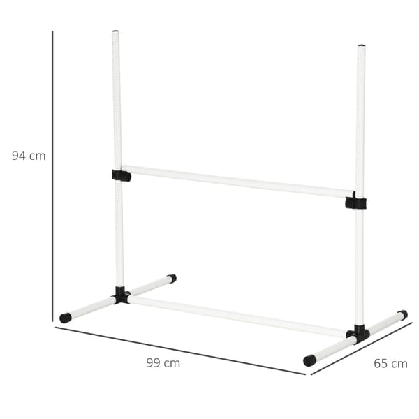 HOMAIRE Agility-set för hund, 4 delar, höjdjusterbart med bärväska Vit