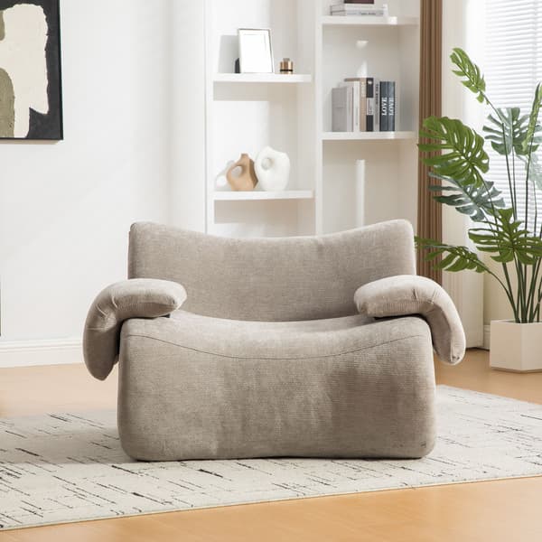 HOMAIRE modulsoffa i chenille med högelastiskt skum, grå Grå 120 x 92.5 x 73.5 cm