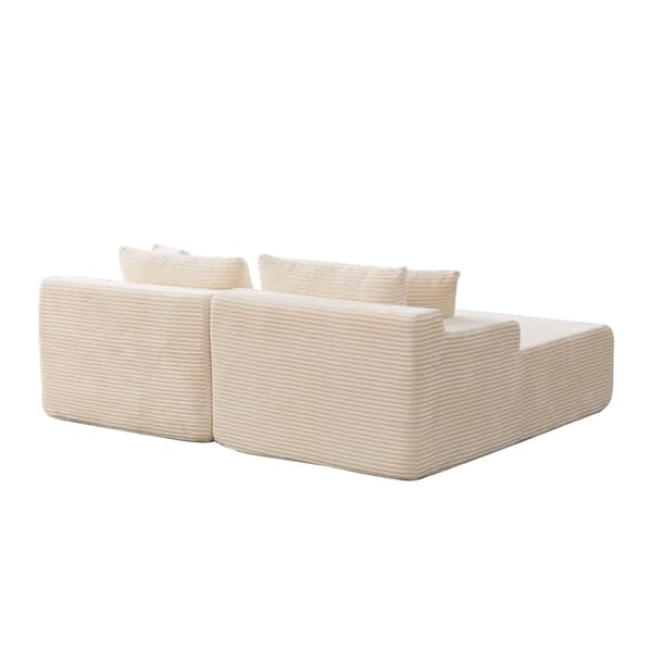 HOMAIRE modulär kompressionssoffa i chenille, beige med 30D högelastiskt skum Beige