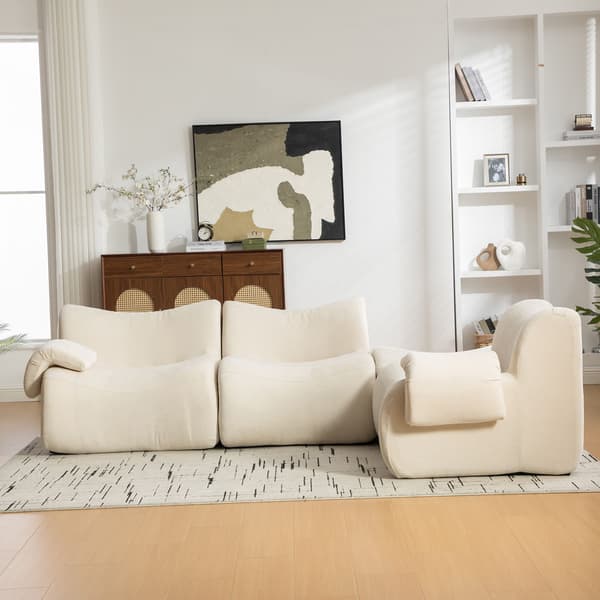 HOMAIRE modulsoffa i chenille med högelastiskt skum, beige Beige