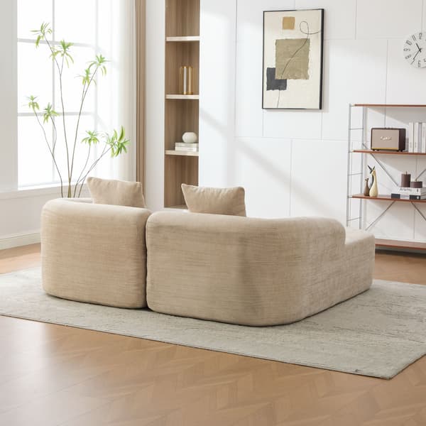HOMAIRE modulsoffa i chenille med 30D högelastiskt skum, ljus khaki Light Khaki