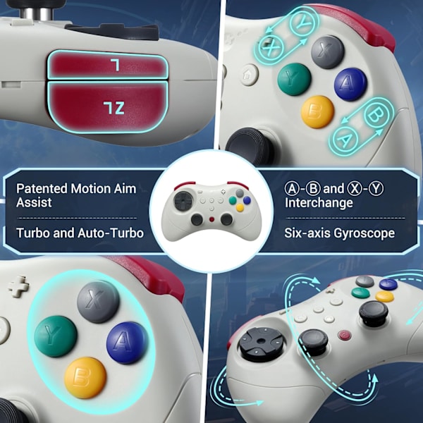 GuliKit Elves 2 Pro Trådlös Spelkontroll för Switch/Switch 2, Windows, iOS och Android - Hall Effect Joysticks, Retro beige