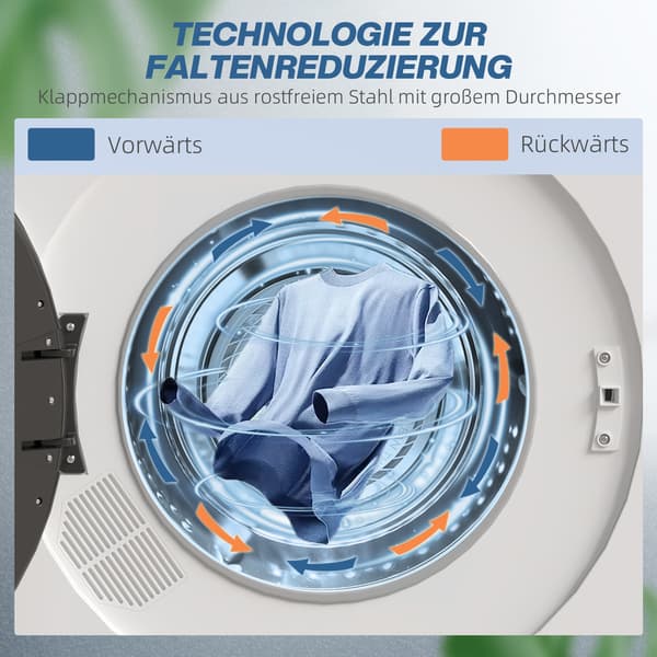 HOMAIRE kompakt torktumlare 3 kg, 6 program, 40-60°C, touchkontroll, vit Vit